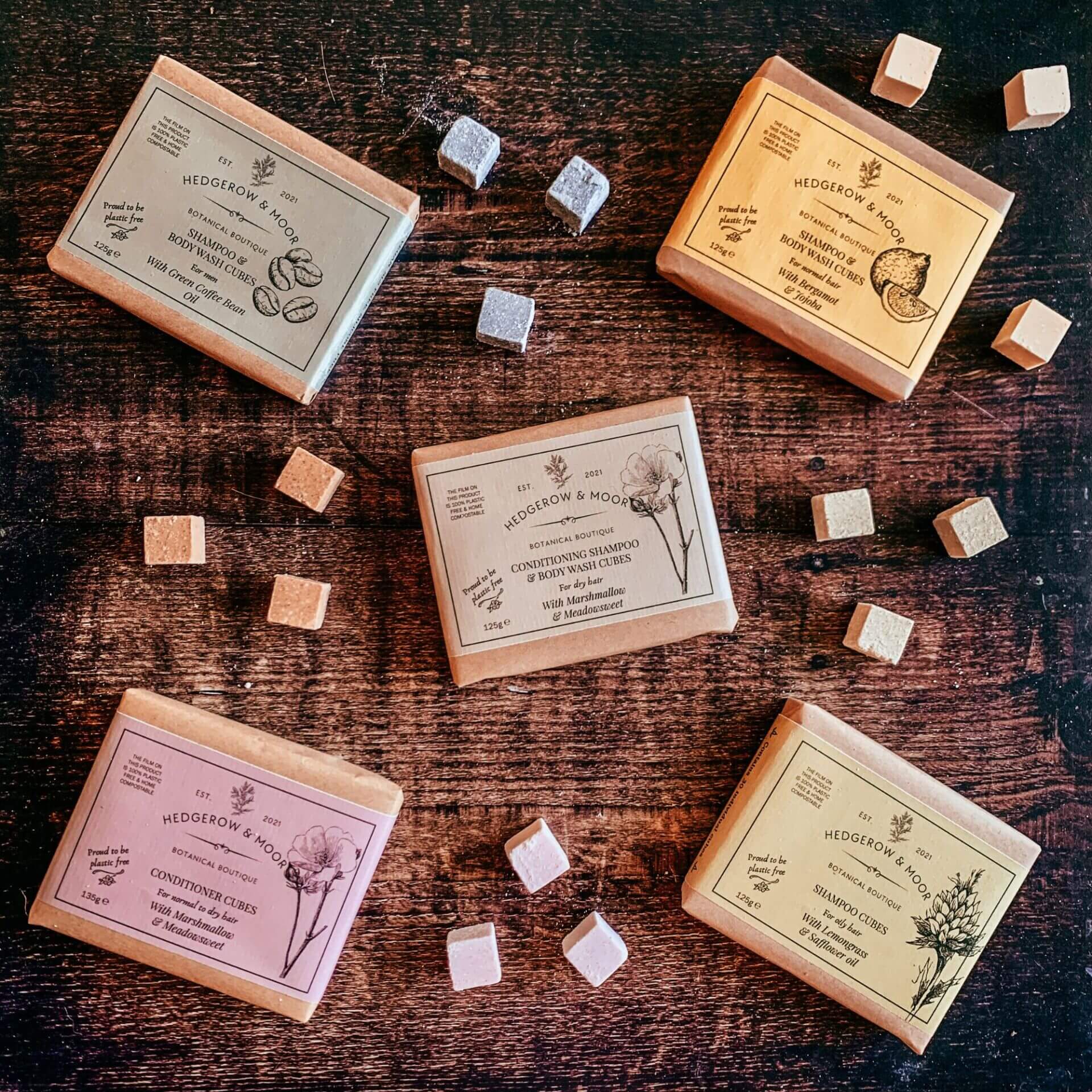 Plastic free shampoo and Body Wash Cubes