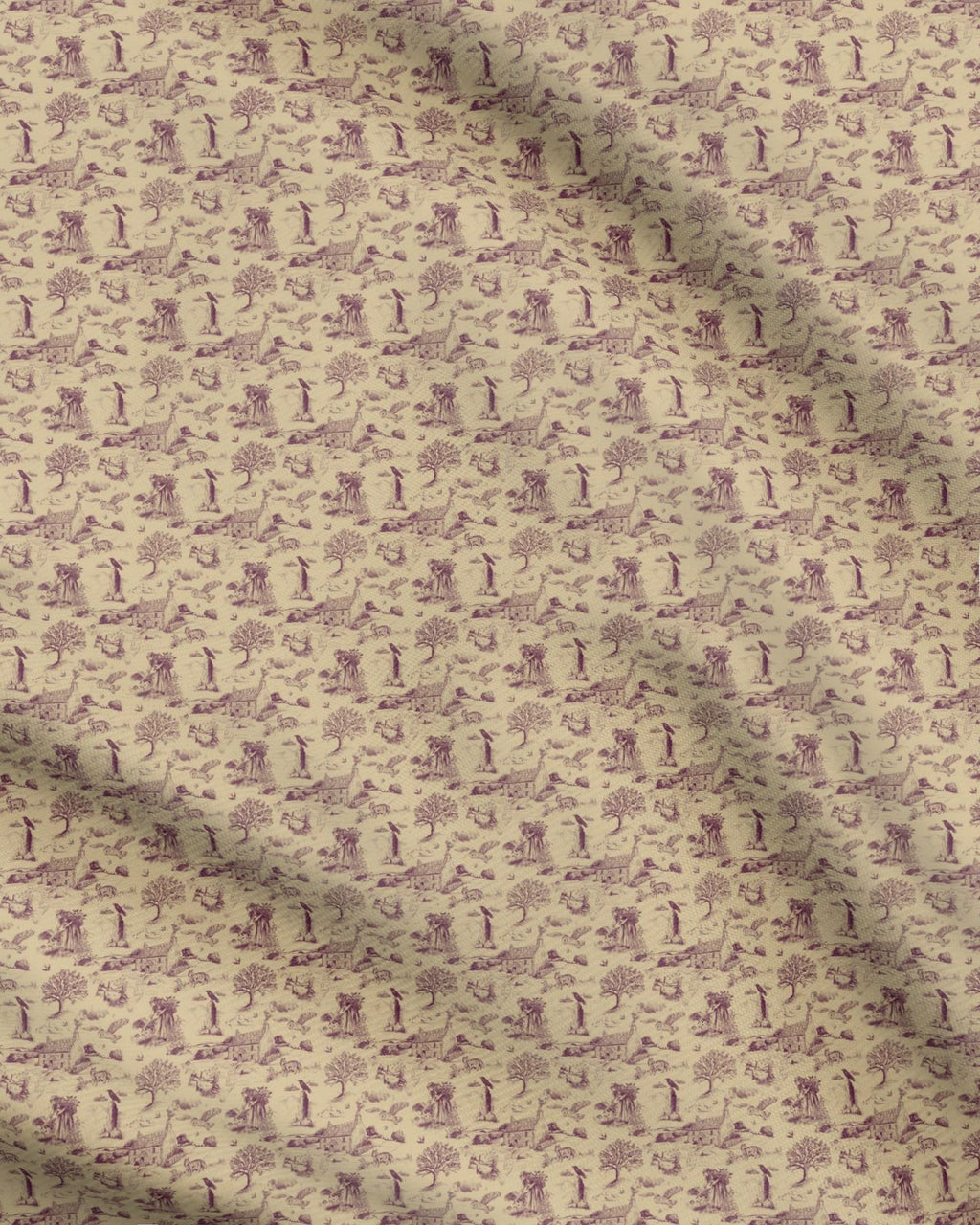 A Walk on the Moor – Cornish Toile de Jouy repeat pattern fabric