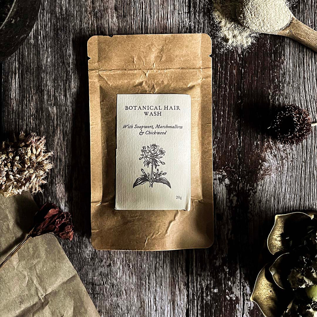 Botanical Hair Wash — a hedgerow blend of seven plants for hair and scalp