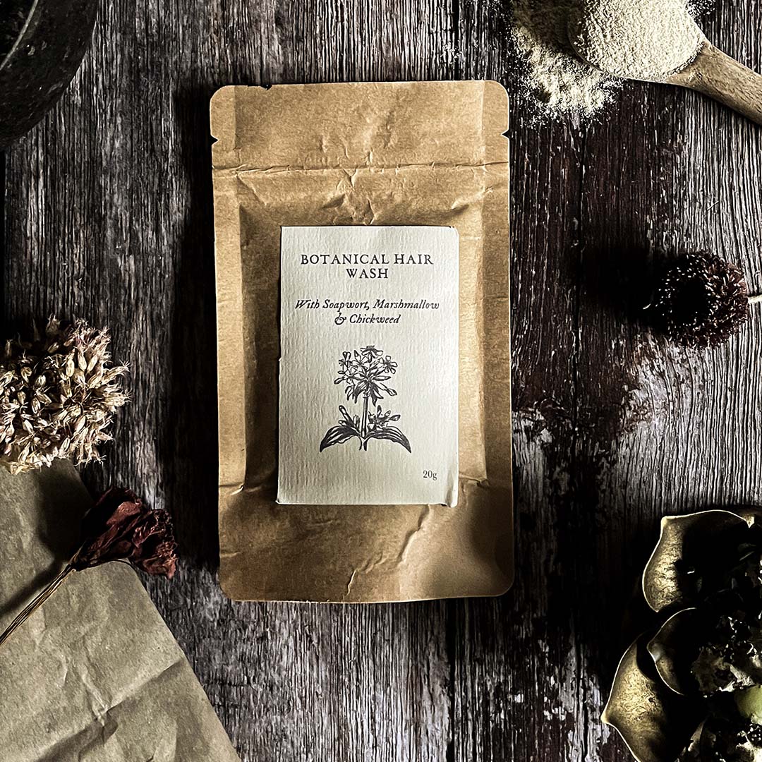 Botanical Hair Wash — a hedgerow blend of seven plants for hair and scalp