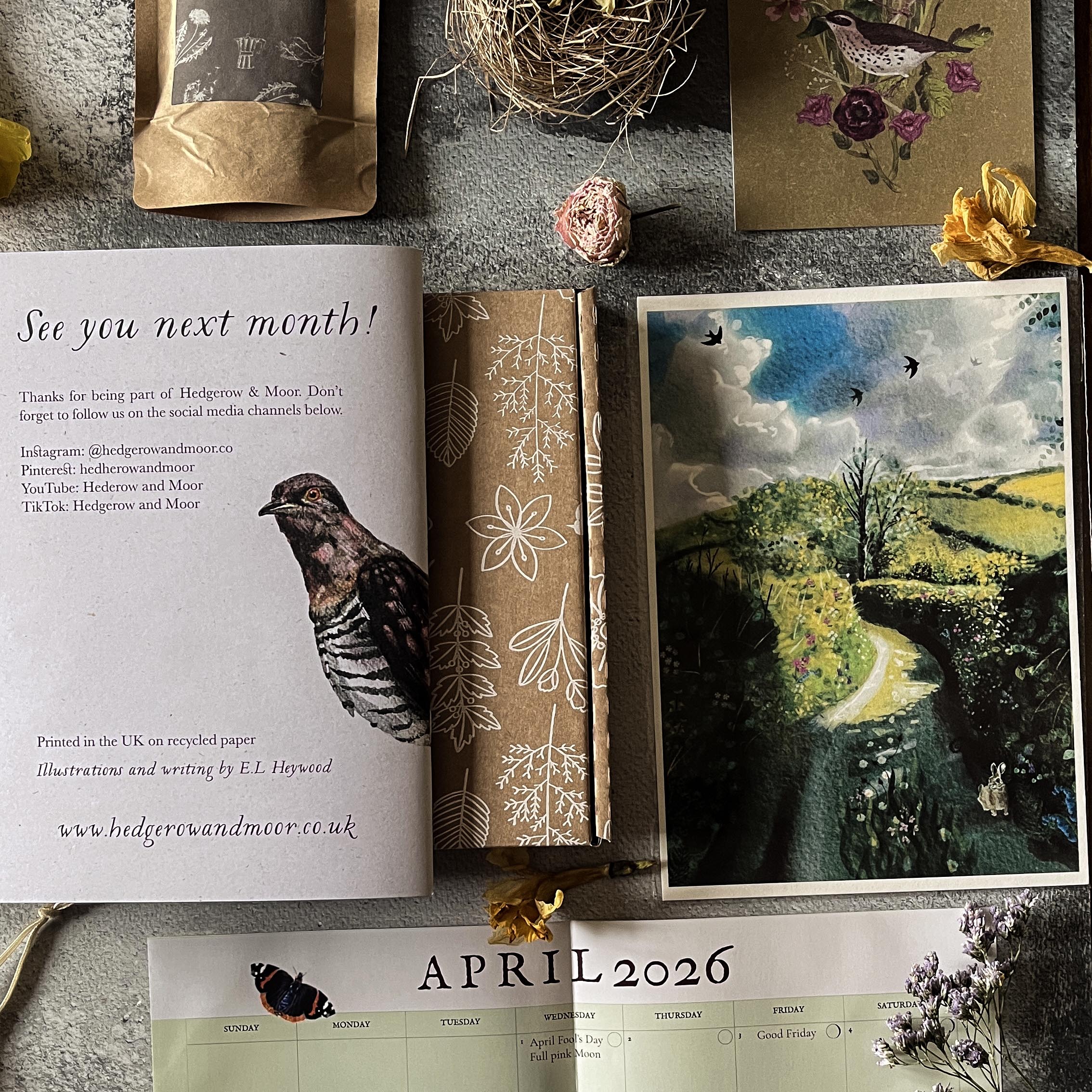 The Hedgerow and Moor Monthly Almanac Box - APRIL