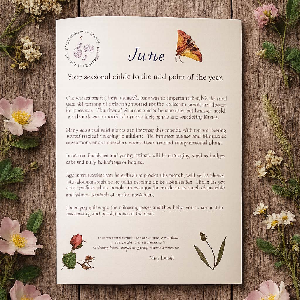The June Almanac Zine — a seasonal guide to Midsummer, plant folklore and the natural world — Hedgerow & Moor