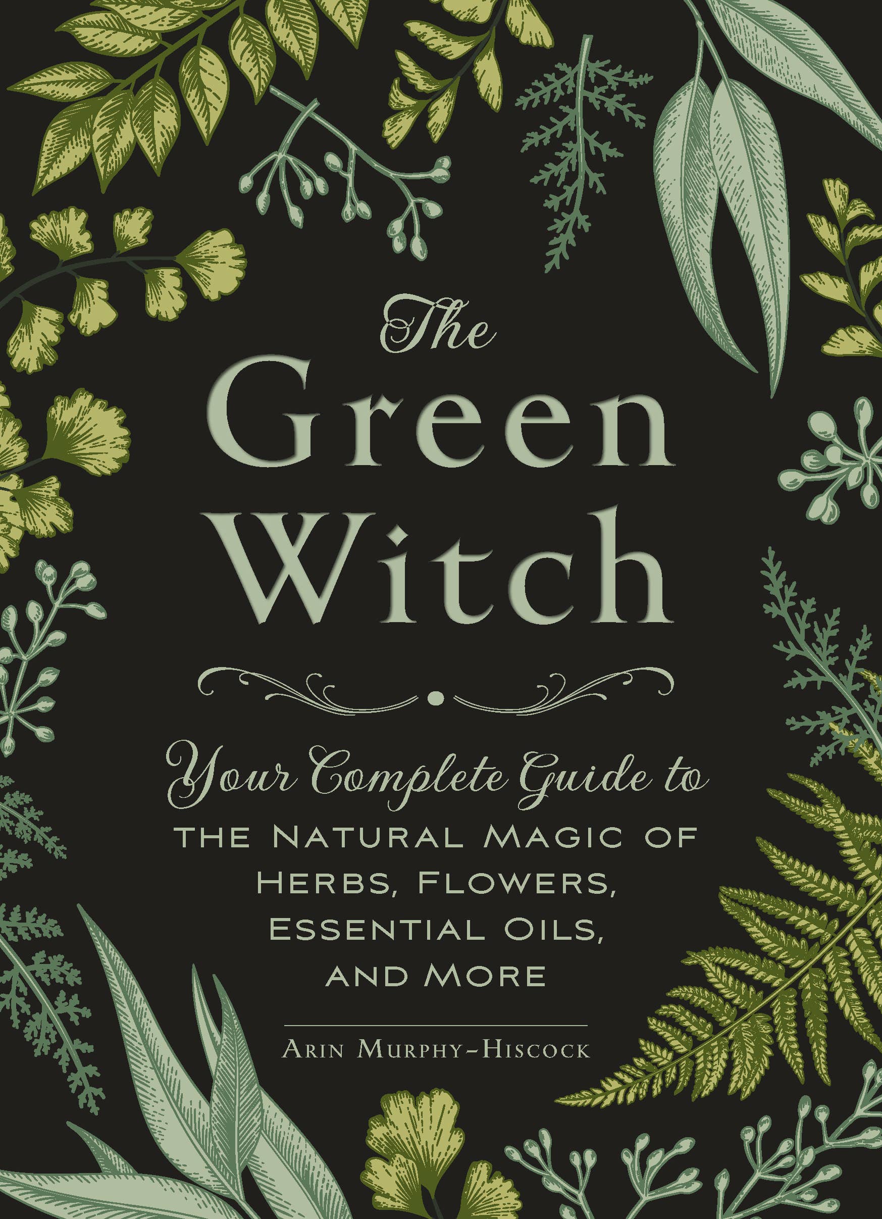 Book cover of 'The Green Witch' with green foliage on a dark background