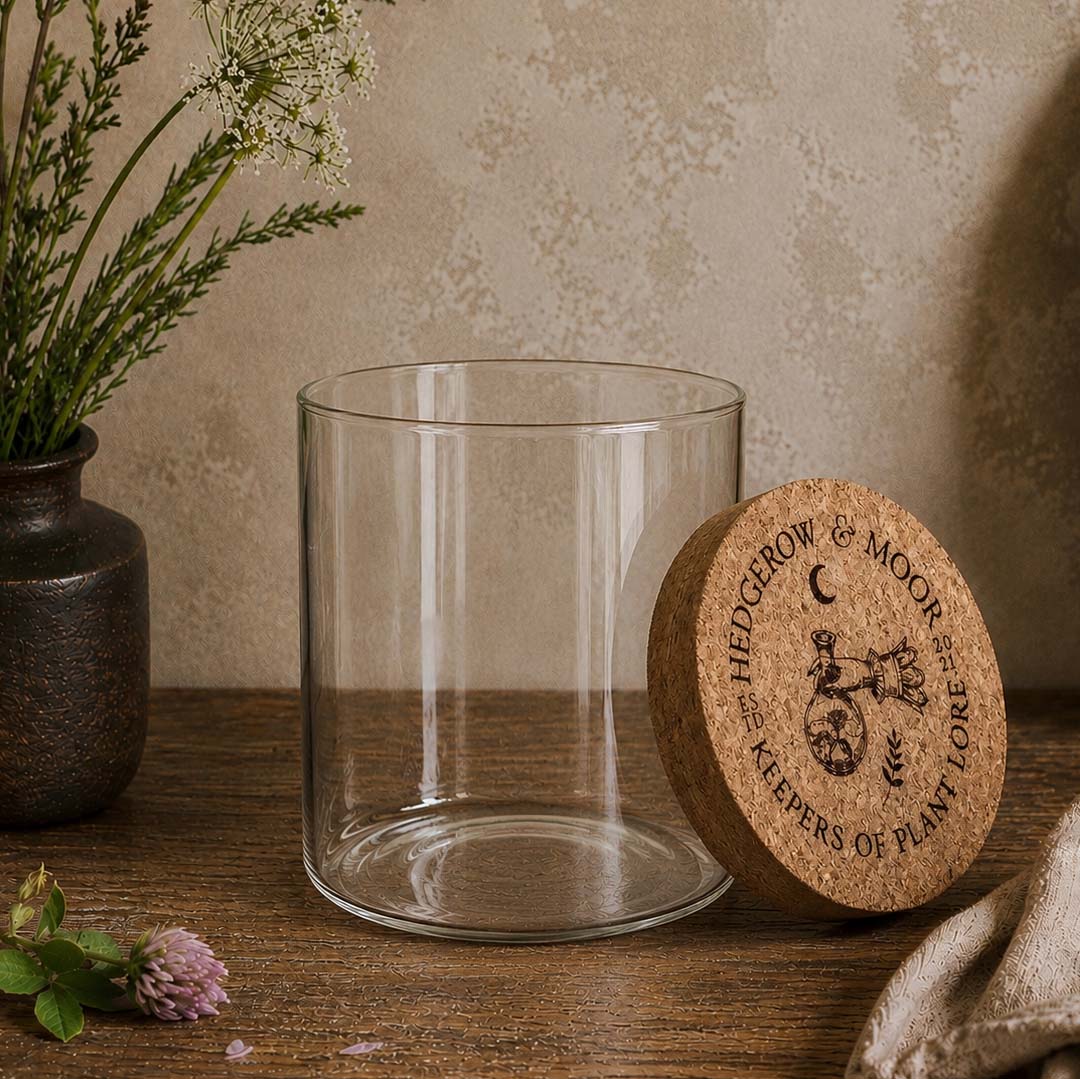 Glass Storage Jar with Engraved Cork Lid – 700ml