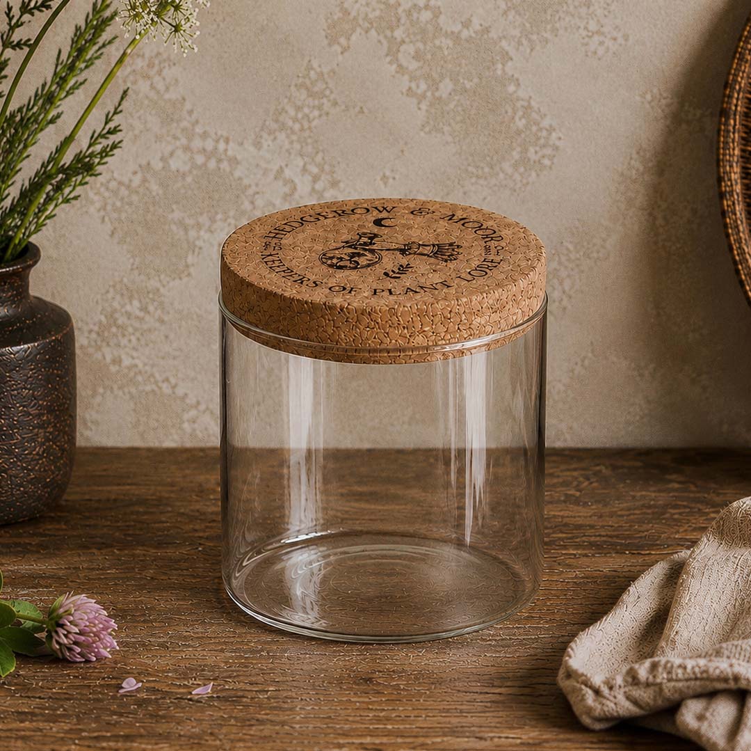 Glass Storage Jar with Engraved Cork Lid – 700ml