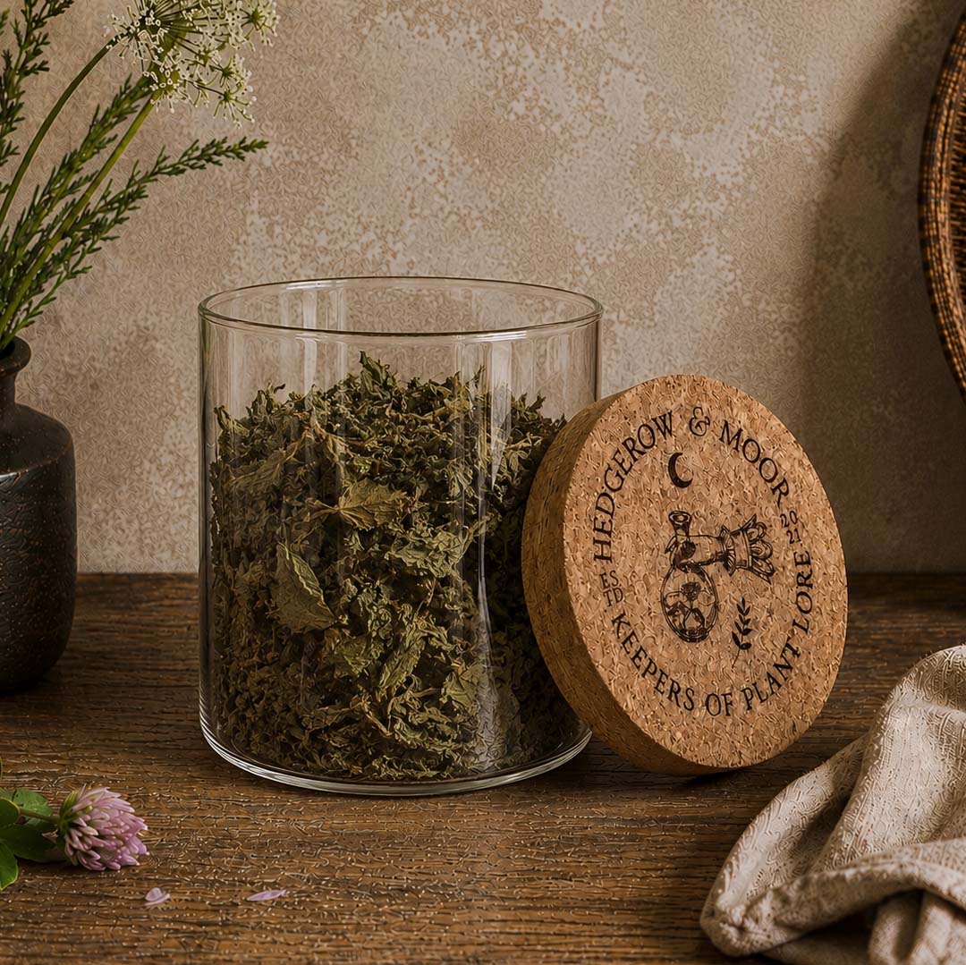 Glass Storage Jar with Engraved Cork Lid – 700ml