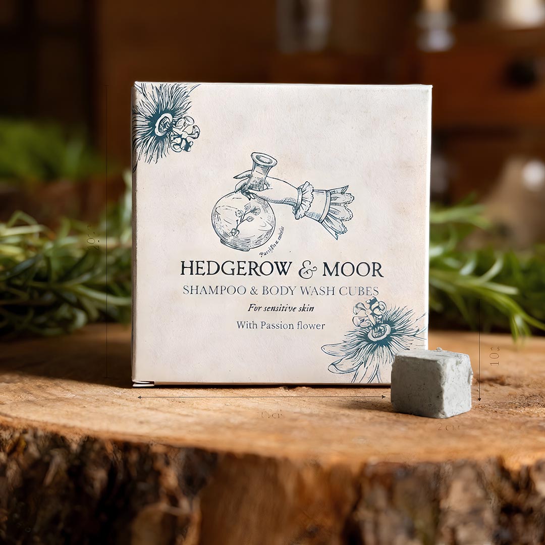 Plastic-Free Shampoo Cubes for Sensitive Scalp Passionflower, Mustard Seed & Chickweed