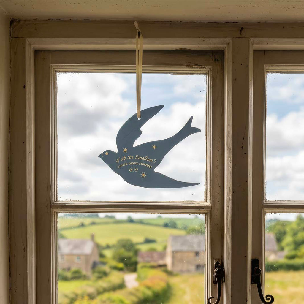 Swallow Wooden Decoration – Spring Bird Ornament UK Folklore Inspired Home Decor